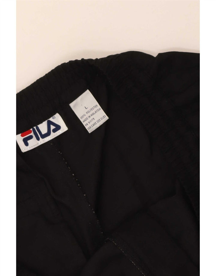 Ανδρικό σορτς Chino Fila μεγάλο W32 μαύρο πολυεστέρα