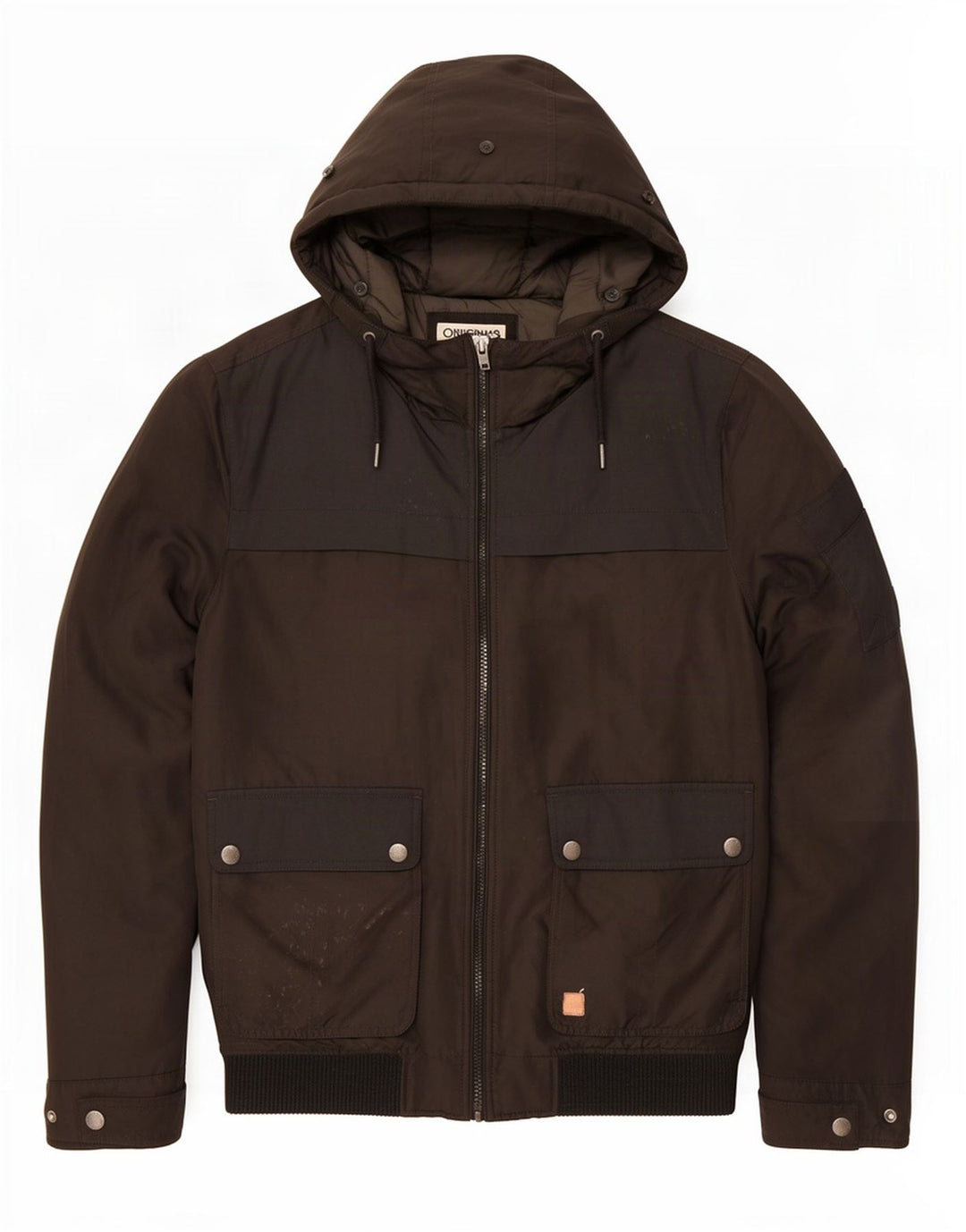 Jack & Jones Ανδρικό μπουφάν με κουκούλα UK 40 μεγάλο μαύρο πολυεστέρα