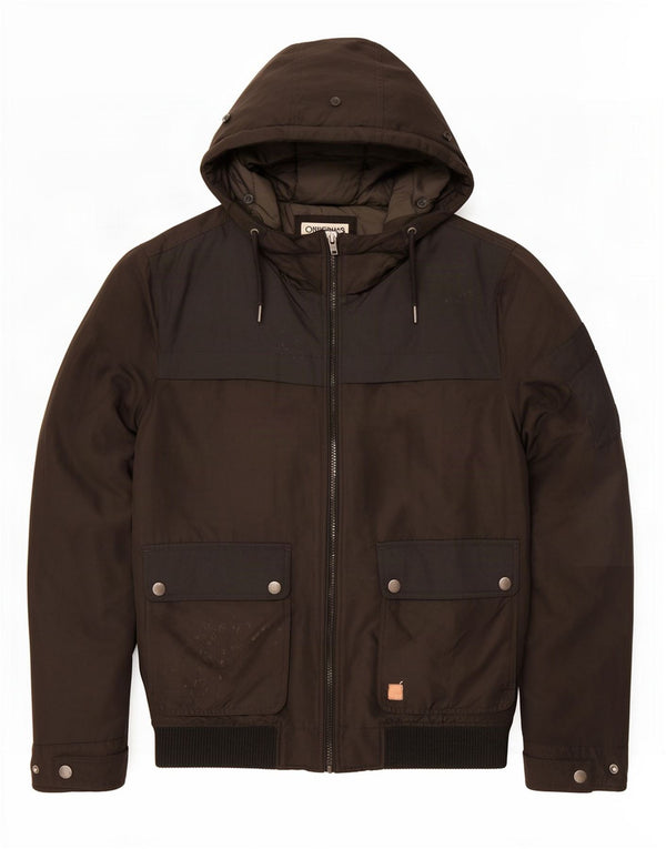 Jack & Jones Ανδρικό μπουφάν με κουκούλα UK 40 μεγάλο μαύρο πολυεστέρα