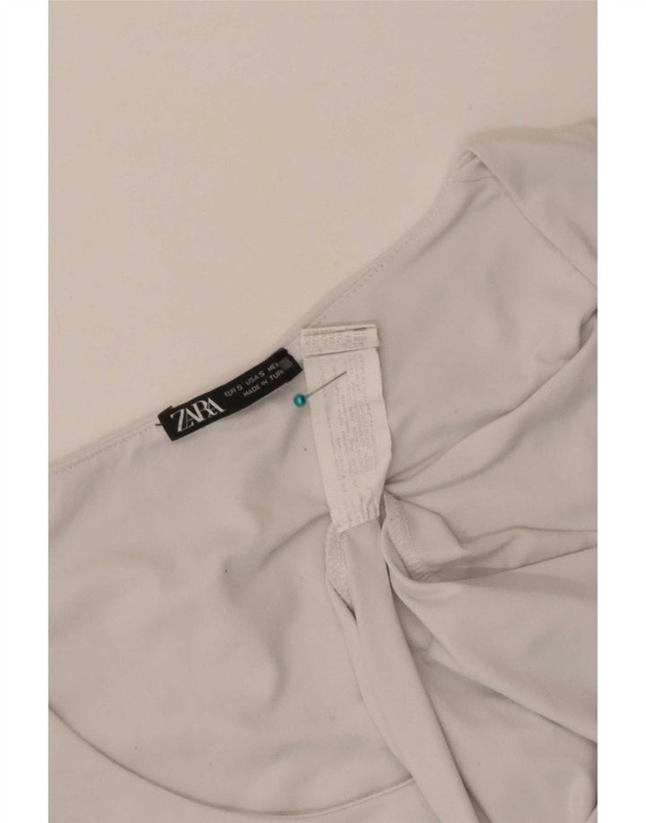 Zara Γυναικείο Γιλέκο Τοπ UK 8 Μικρό Λευκό Πολυαμίδιο