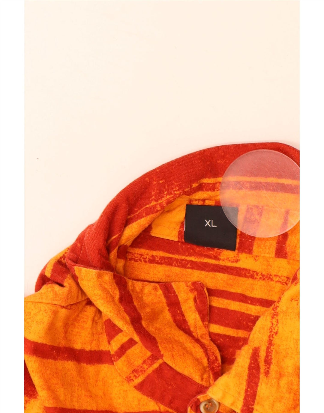 Ανδρικό κοντομάνικο πουλόβερ HUGO BOSS πουκάμισο XL πορτοκαλί βαμβακερό ριγέ