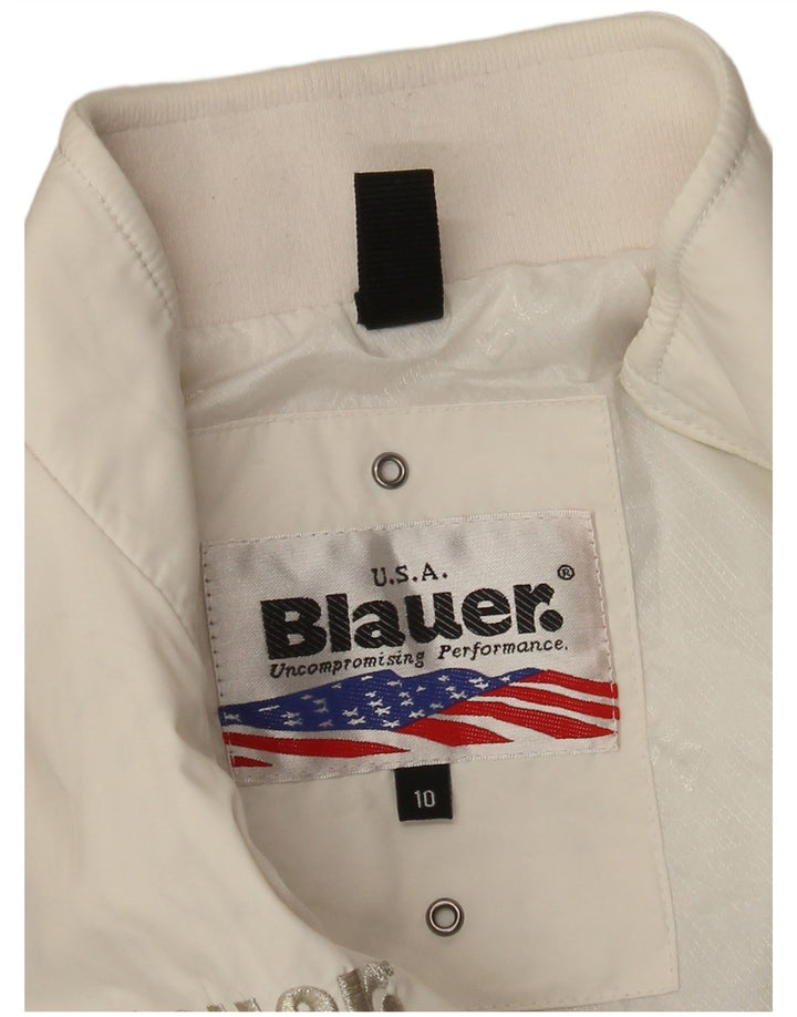 Blauer Girls Graphic Bomber Jacket 9-10 Years White Classic