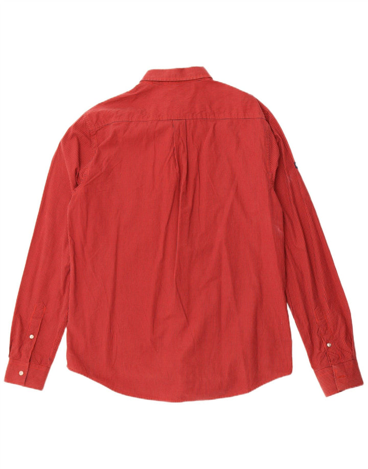 Ανδρικό πουκάμισο κανονικής εφαρμογής Superdry XL Red Gingham Cotton