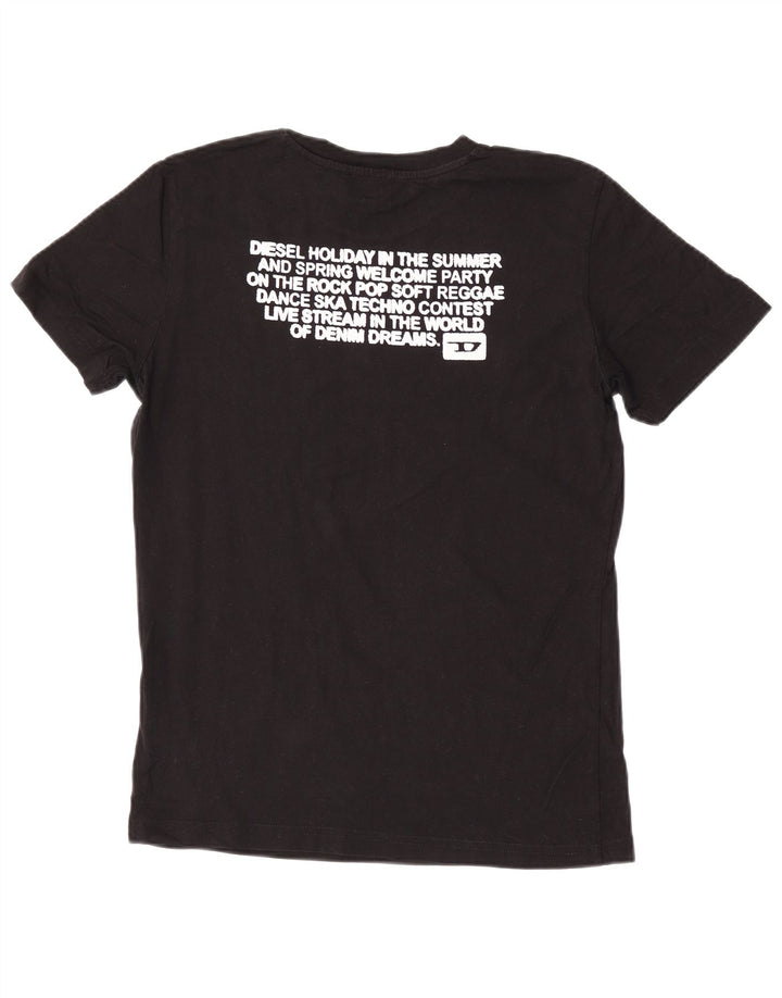 Diesel Ανδρικό γραφικό T-Shirt Top Μικρό μαύρο βαμβακερό