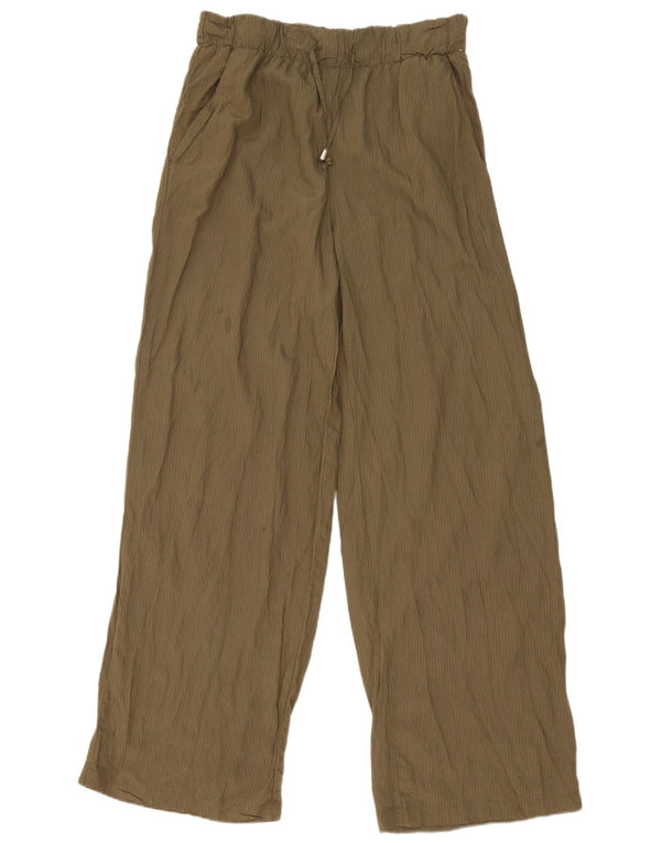 Zara Γυναικείο Ψηλόμεσο Παντελόνι Chino Medium W30 L32 Χακί Pinstripe