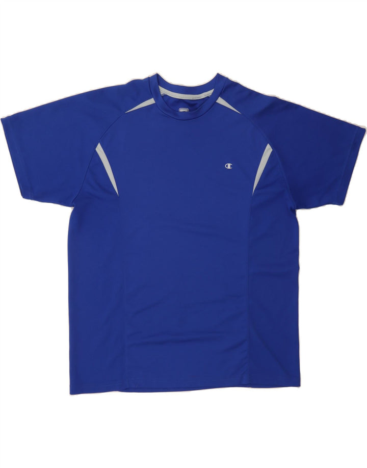 CHAMPION Mens T-Shirt Top Large Blue Polyester Vintage Champion and Second-Hand Champion from Messina Hembry 