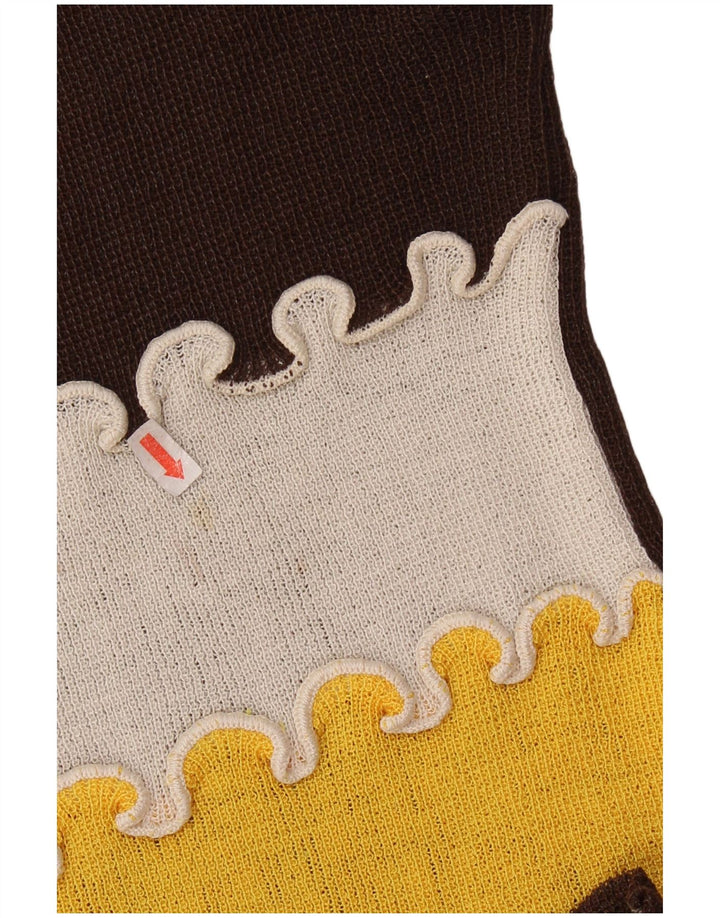 Vintage γυναικείο γιλέκο Tank Top UK 8 Small Brown Colourblock