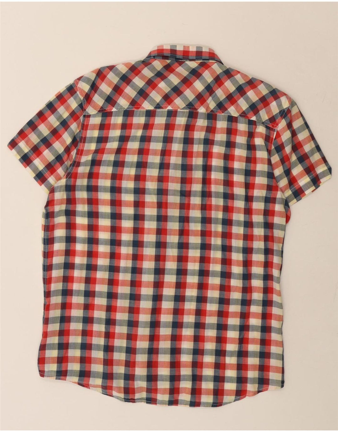 Ανδρικό κοντομάνικο πουκάμισο LEE Slim Fit 2XL Red Check Cotton