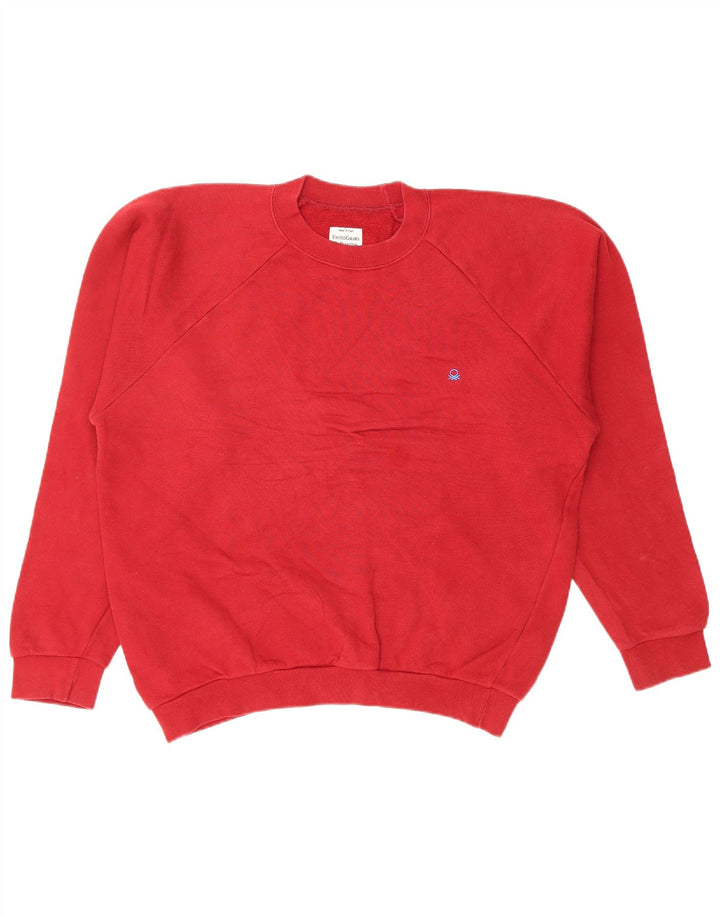 BENETTON Womens Oversized Sweatshirt Jumper UK 16 Large Red