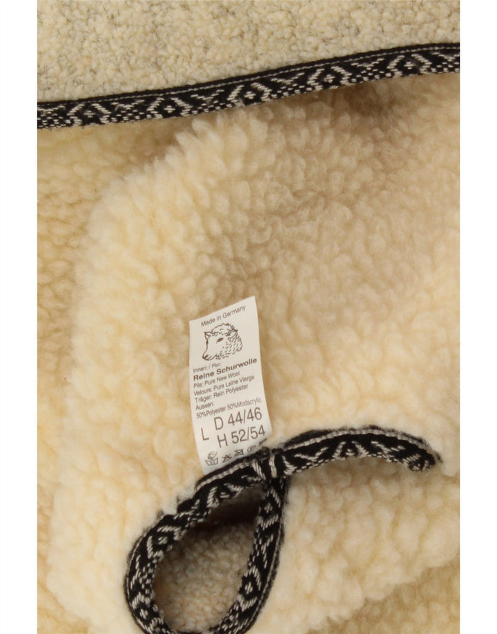 VINTAGE Ανδρικό Sherpa Gilet IT 52/54 XL Μπεζ Νέο Μαλλί