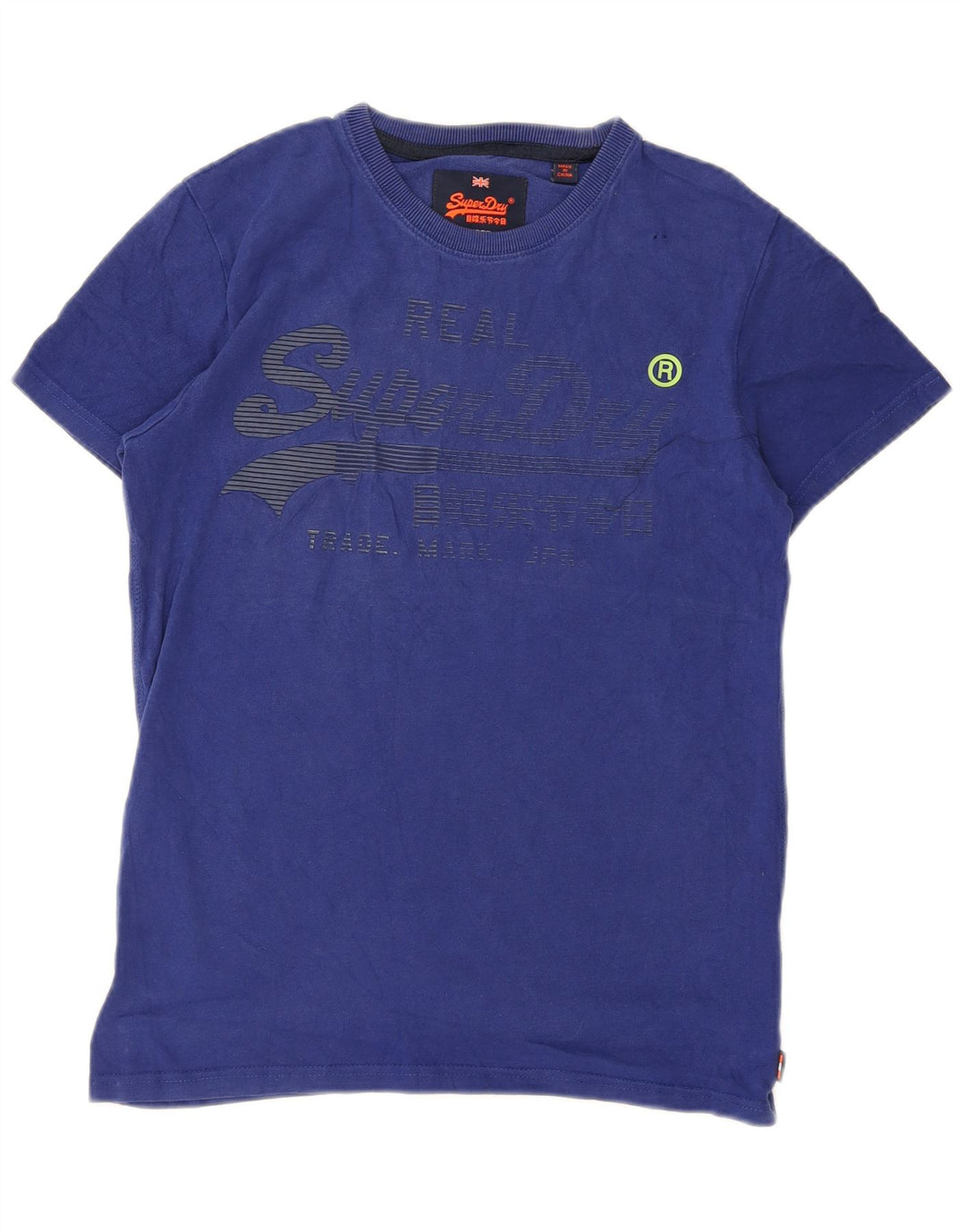 Superdry Ανδρικό γραφικό T-Shirt Top Μικρό Μπλε Βαμβακερό