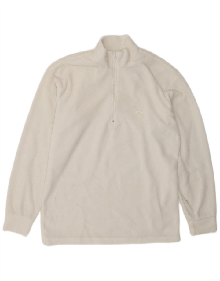 Fila Ανδρικό φερμουάρ Fleece Jumper IT 48 Μεσαίο Λευκό Πολυεστέρας