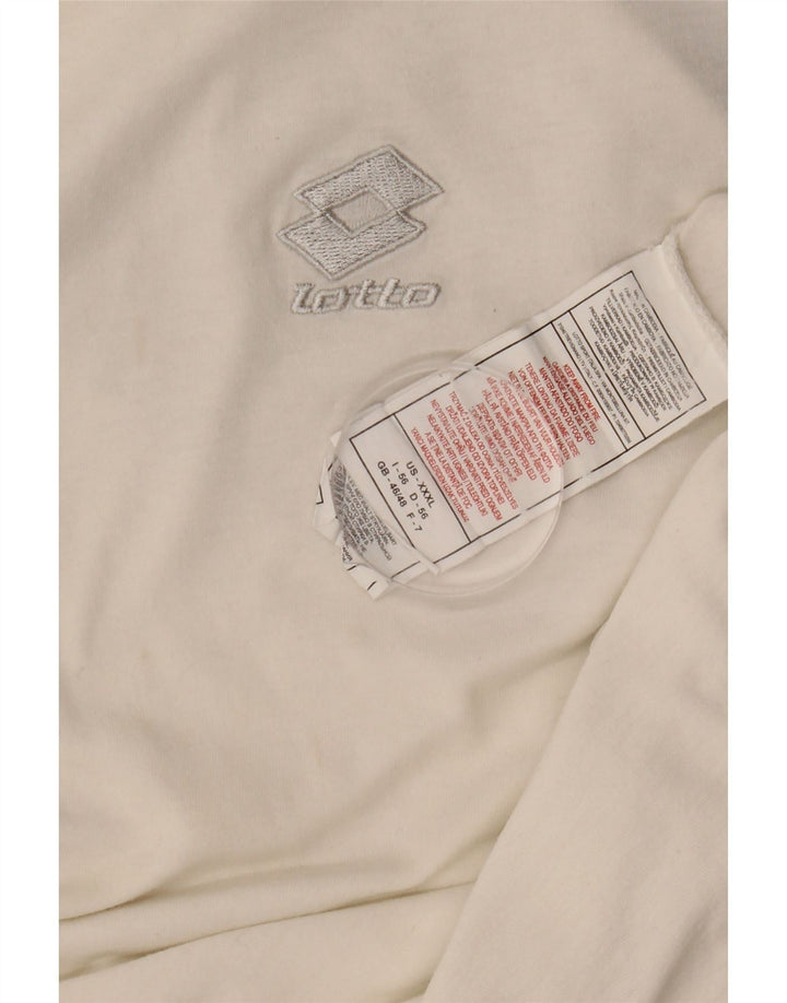 Ανδρικό T-Shirt LOTTO Top UK 46/46 3XL Λευκό βαμβακερό μπλοκ