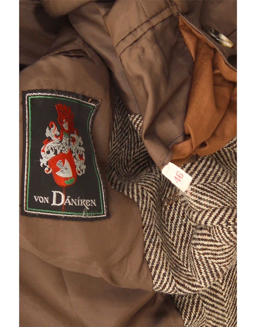 Vintage Ανδρικό τζάκετ Blazer 2 Κουμπιών IT 46 Μικρό Καφέ Ψαροκόκκαλο