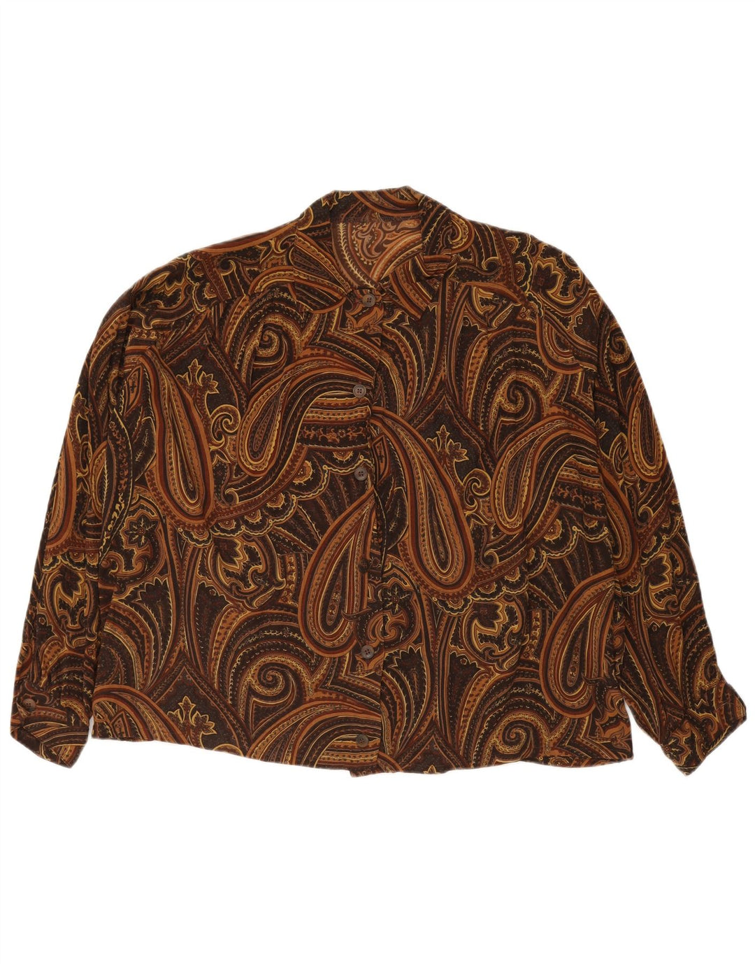 VINTAGE Γυναικείο Πουκάμισο Μπλούζα UK 18 XL Καφέ Paisley