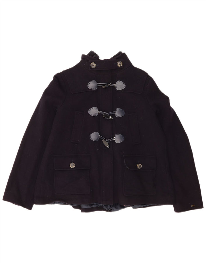Tommy Hilfiger Womens Oversized Duffle Jacket UK 10 Small Navy Blue Wool