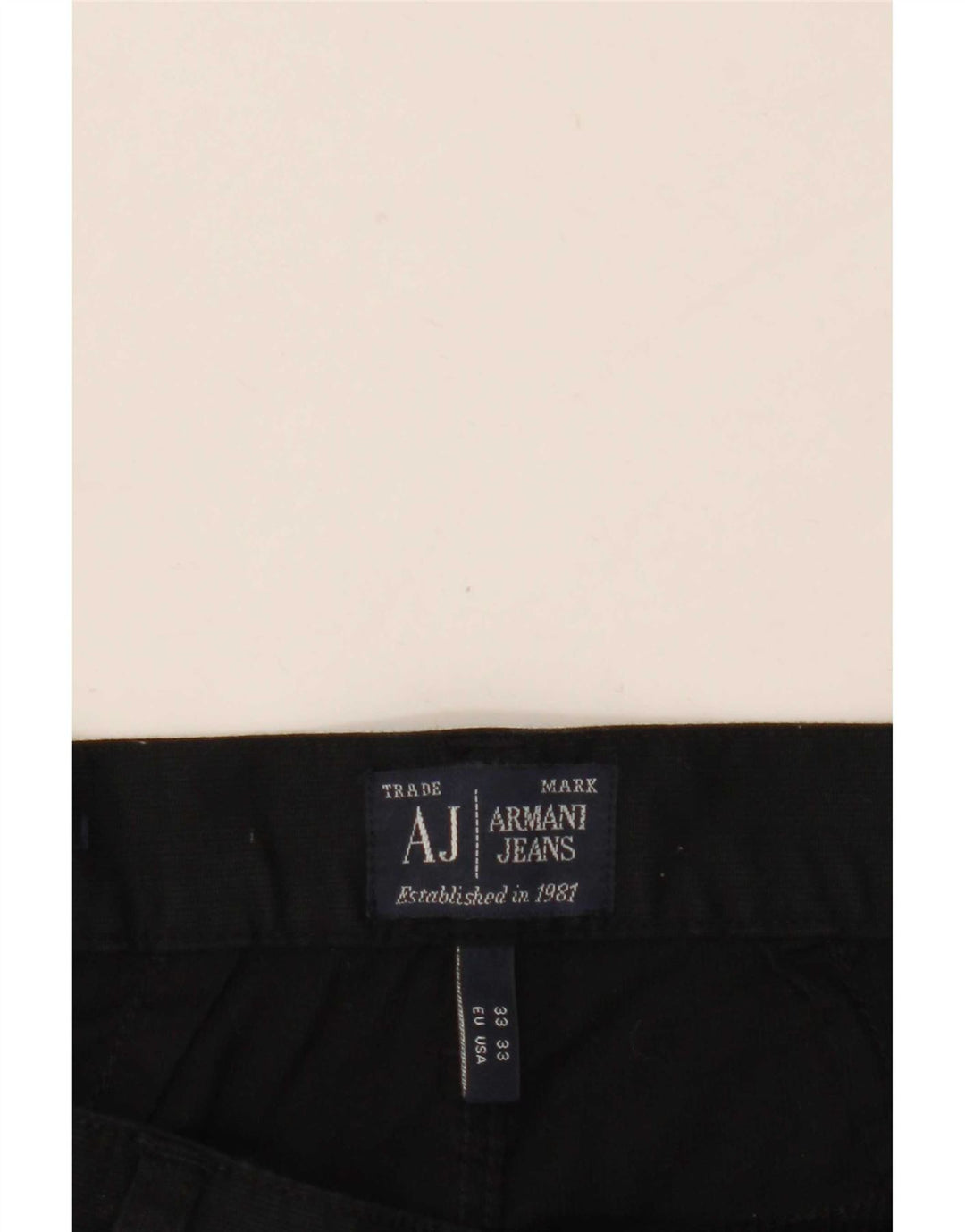 Armani Ανδρικό Regular Casual Παντελόνι W33 L27 Μαύρο βαμβακερό