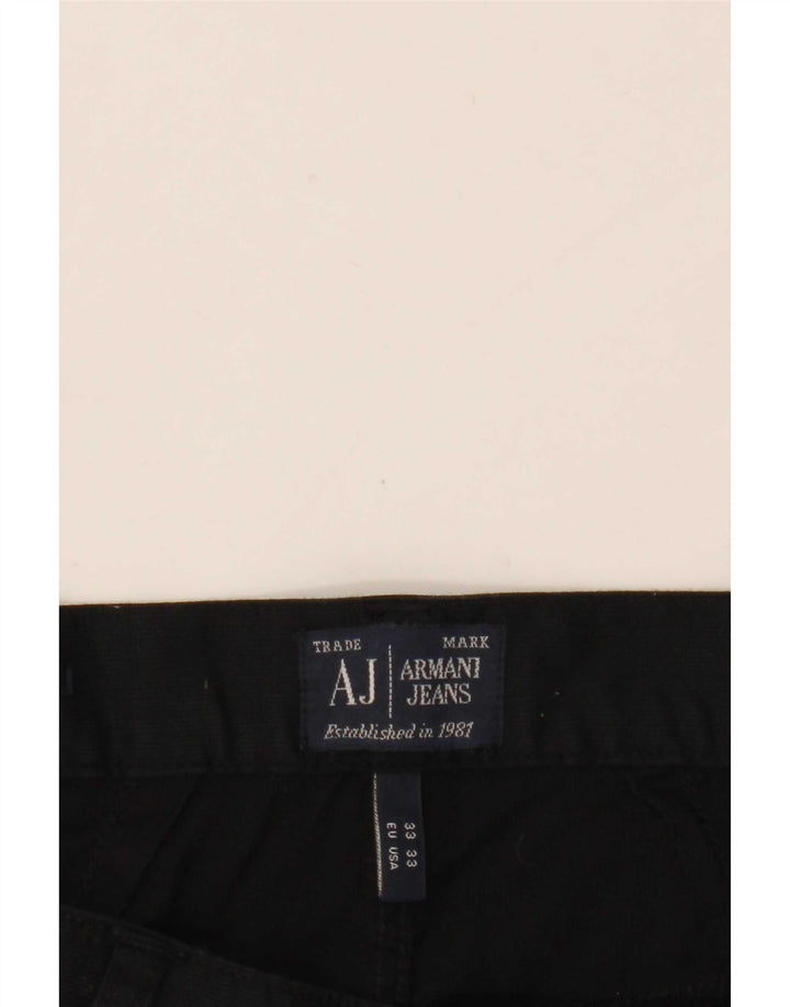 Armani Ανδρικό Regular Casual Παντελόνι W33 L27 Μαύρο βαμβακερό