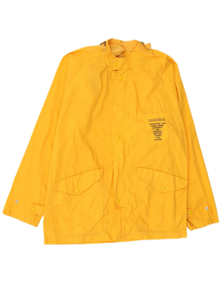 Carrera Ανδρικό γραφικό μπουφάν βροχής UK 40 Large Yellow Polyamide