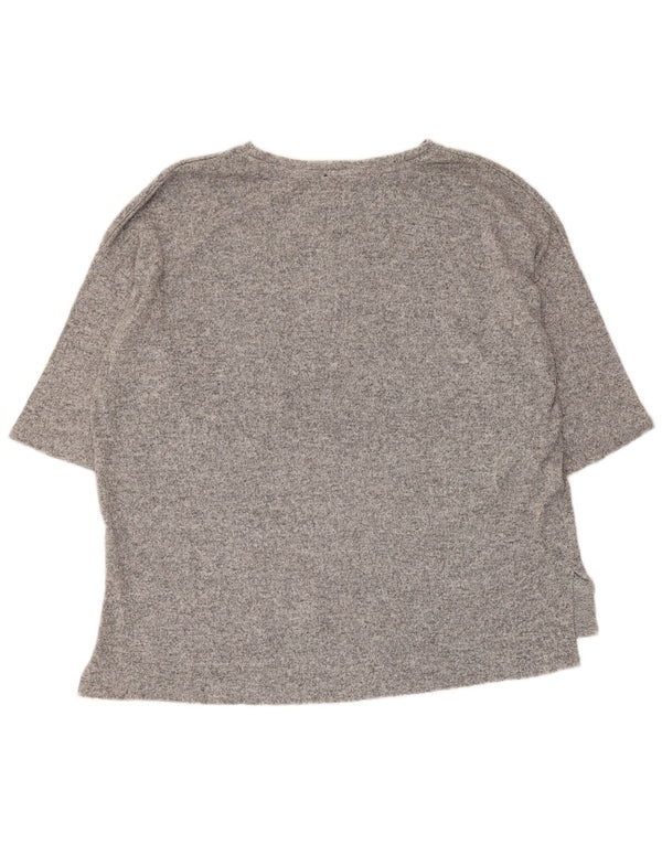 Zara Γυναικεία Trafaluc Oversized Top 3/4 μανίκια UK 14 Medium Grey Flecked