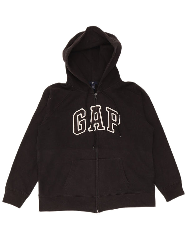 Gap Girls Graphic Loose Fit Zip Hoodie Sweater 11-12 Years XL Black Cotton