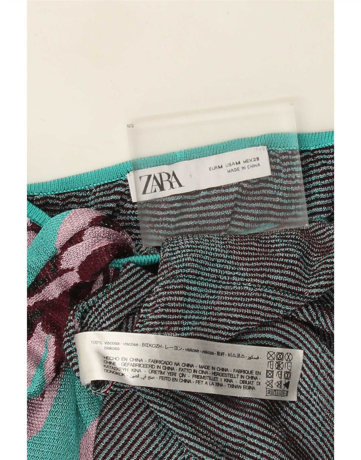 Zara Γυναικείο Maxi Sundress UK 12 Medium Blue Floral Viscose