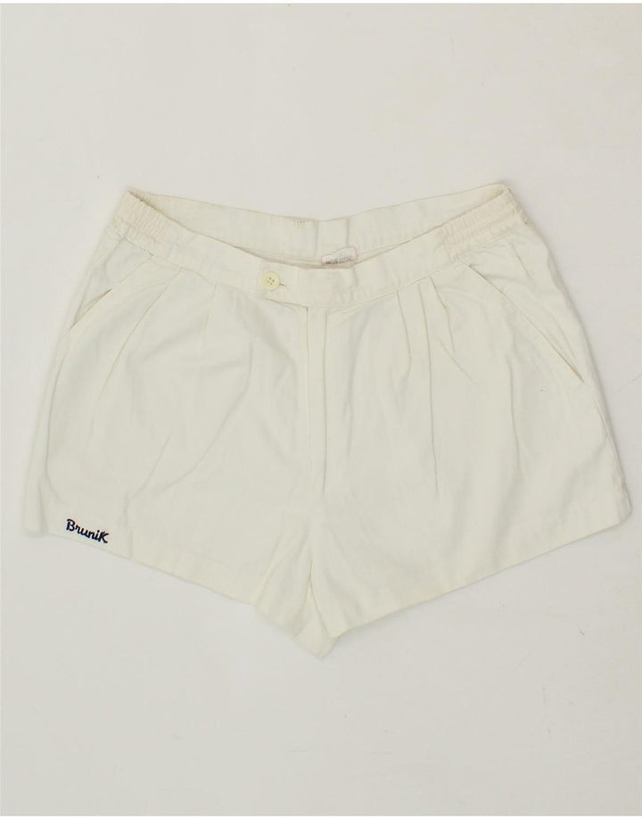 BRUNIK Womens High Waist Pegged Chino Shorts W28 Medium White Vintage Brunik and Second-Hand Brunik from Messina Hembry 