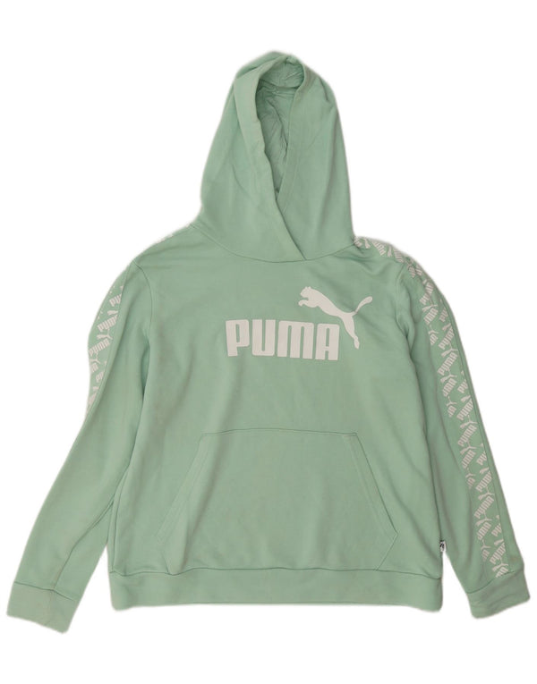 Puma Γυναικείο Γραφικό Hoodie Jumper UK 18 XL Πράσινο βαμβακερό