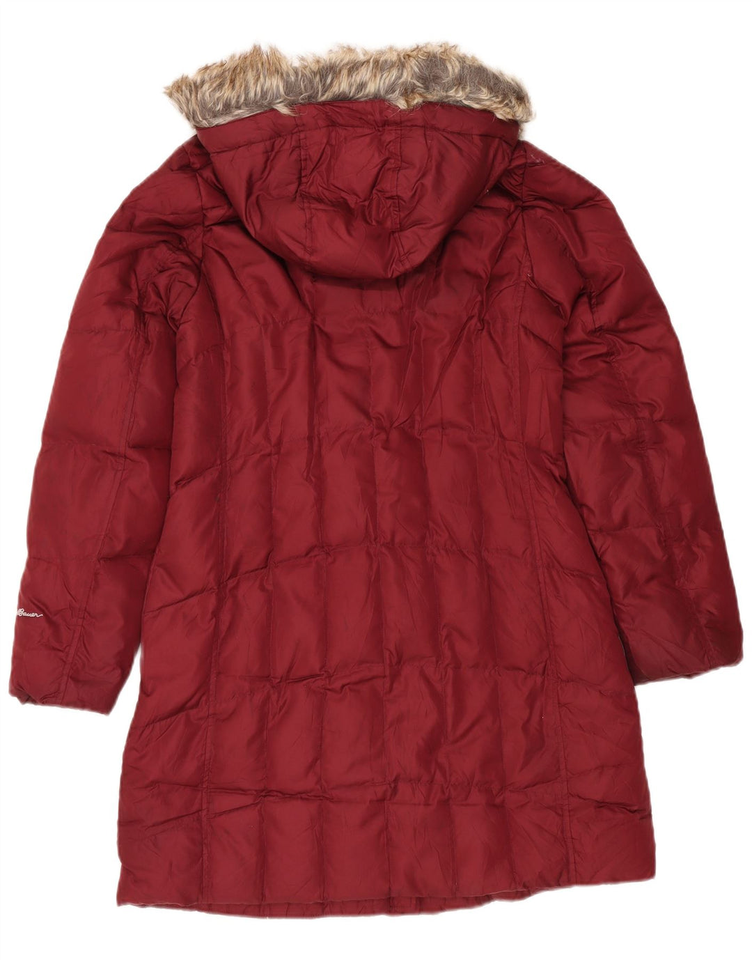 Eddie Bauer Γυναικείο παλτό με κουκούλα UK 14 μεσαίο πολυεστέρας μπορντό