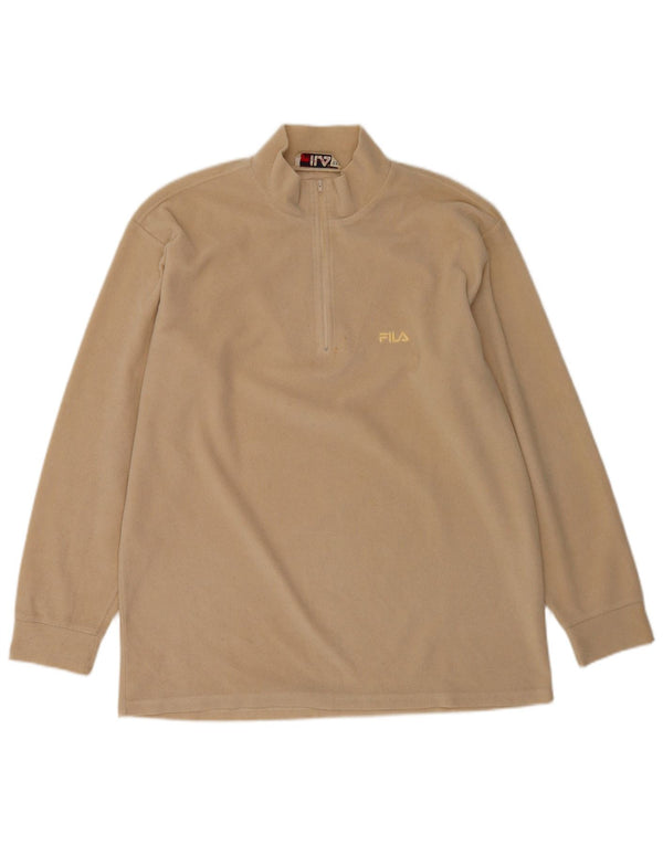 Fila Ανδρικό φερμουάρ Fleece Jumper 2XL Beige Polyester
