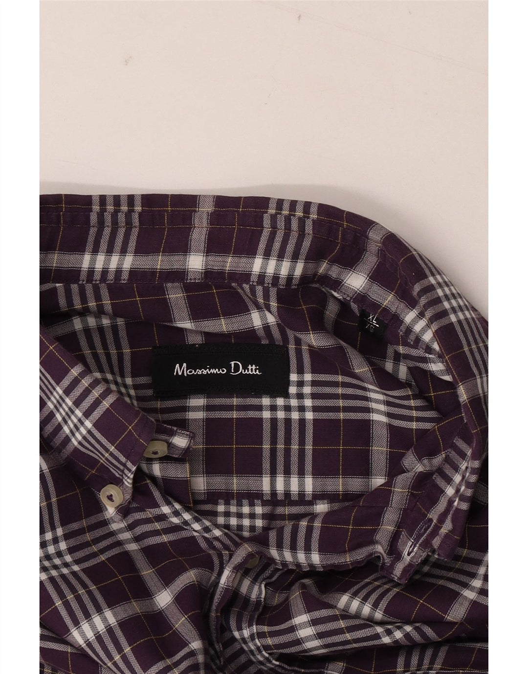 Ανδρικό πουκάμισο Massimo Dutti XL Purple Check