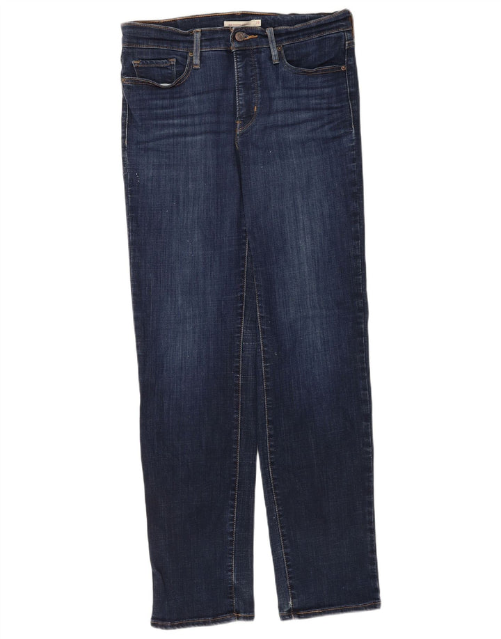 Levi's Womens 314 Shaping Straight Jeans W29 L32 Navy Blue Cotton
