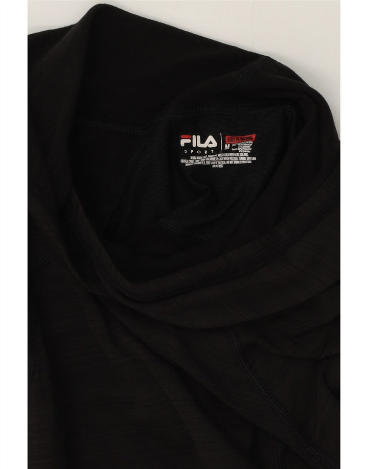 Fila Γυναικεία μπλούζα με κουκούλα μακρυμάνικο UK 12 μεσαίο μαύρο ρίγες πολυεστέρας