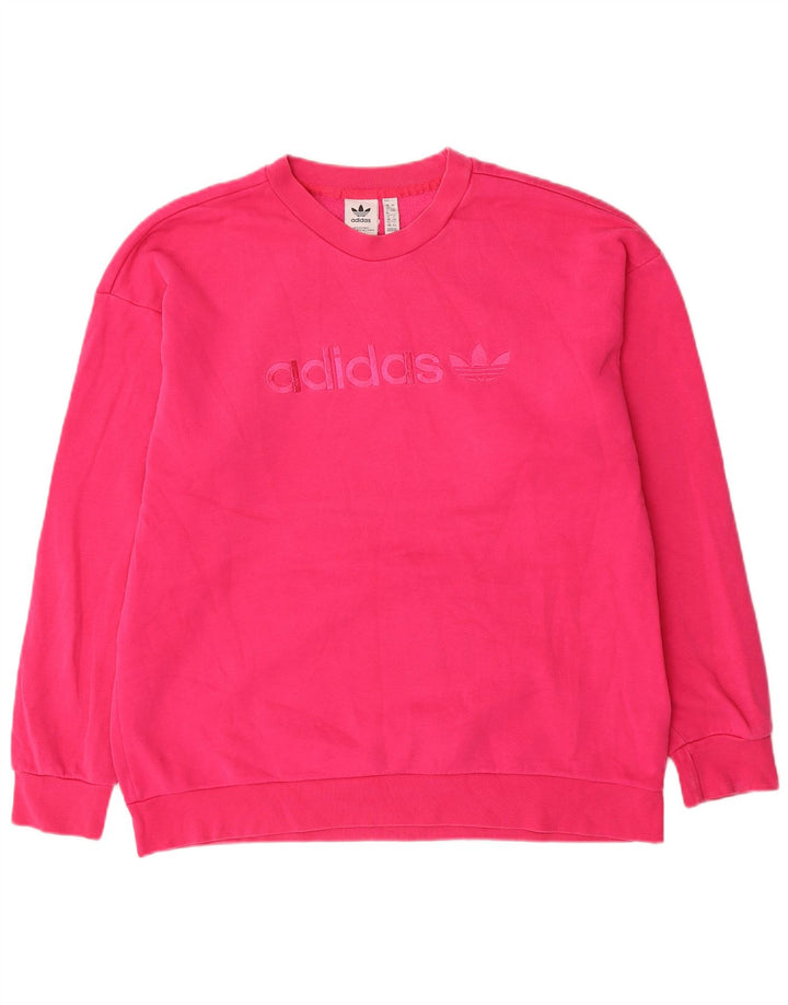 Adidas Γυναικείο Φούτερ με γραφικό μεγάλο μέγεθος Jumper UK 12 Medium Pink