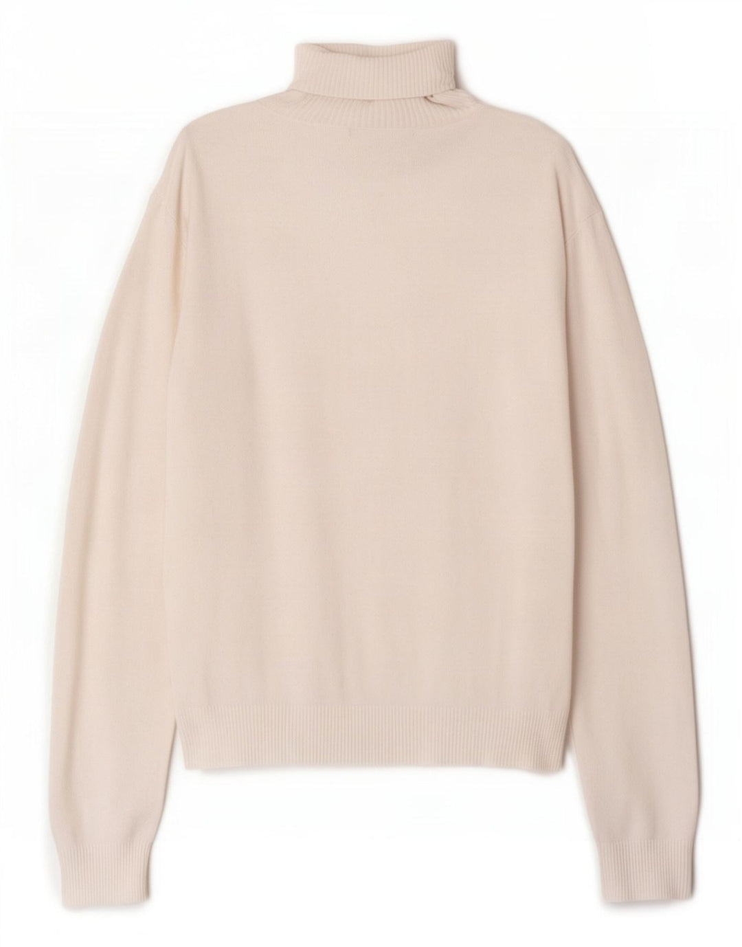 Zara Γυναικείο πουλόβερ με ρολό λαιμόκοψη UK 14 Large White Rayon