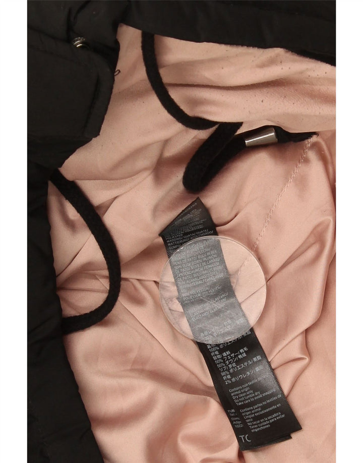 Topshop Γυναικείο μπουφάν με κουκούλα μεγάλου μεγέθους με επένδυση UK 8 Μικρό μαύρο πολυεστέρα
