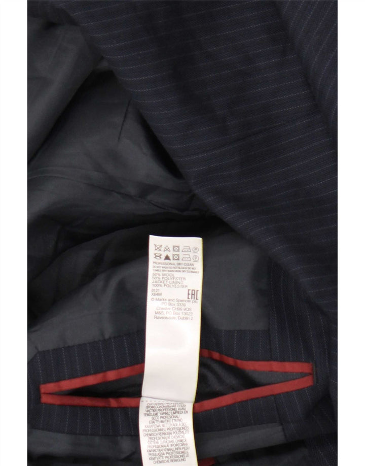 Ανδρικό κοντό σακάκι Marks & Spencer UK 46 3XL Navy Blue Pinstripe
