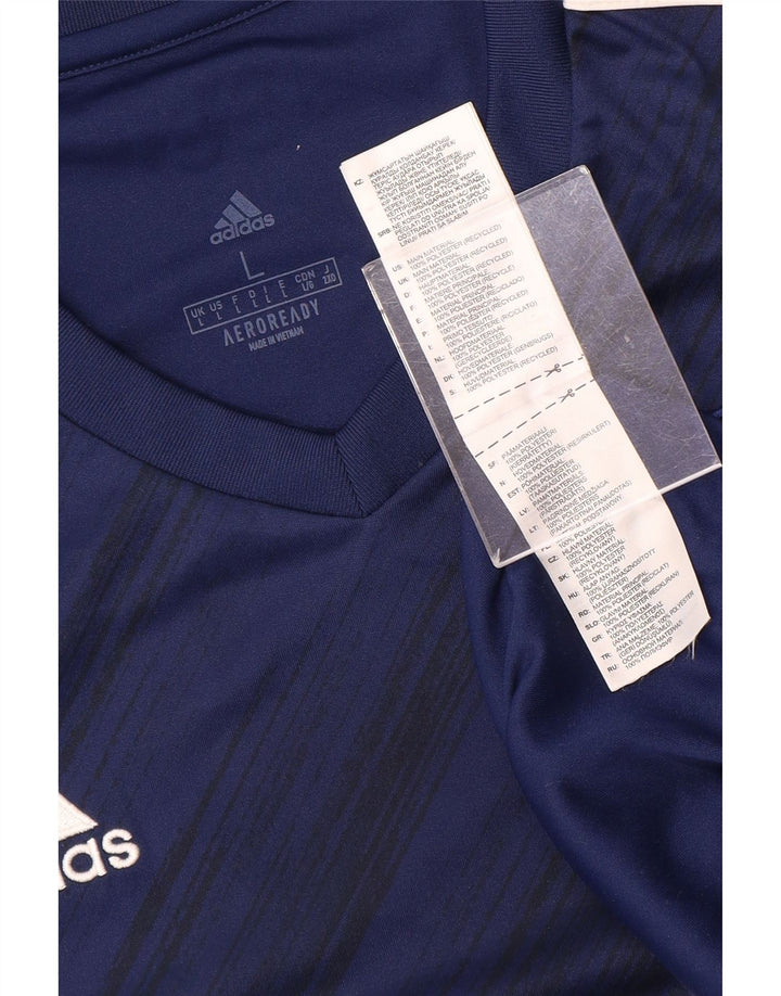 Adidas Ανδρικό T-Shirt Aeroready Top Large Navy Blue Polyester