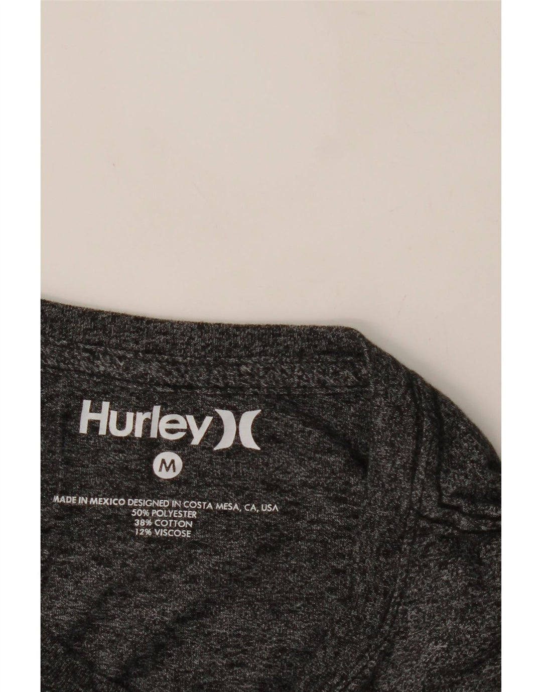 HURLEY Mens Graphic T-Shirt Top Medium Grey Polyester Vintage Hurley and Second-Hand Hurley from Messina Hembry 