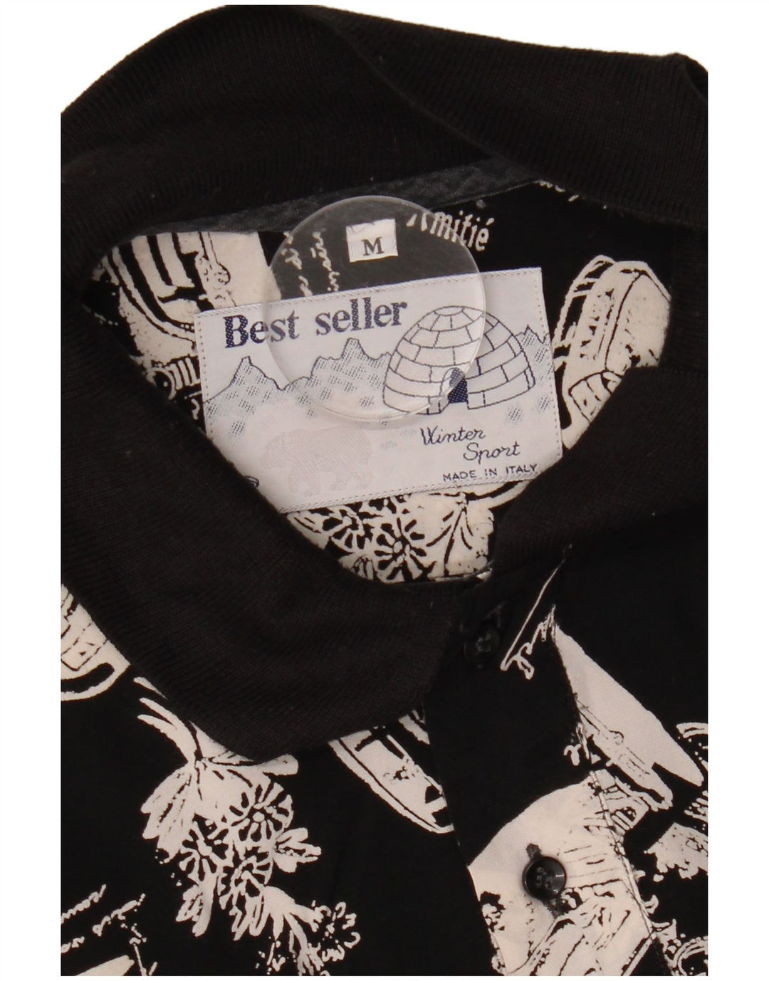 Ανδρικό γραφικό πουλόβερ ανδρικό πουκάμισο μεσαίο μαύρο