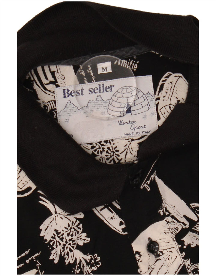 Ανδρικό γραφικό πουλόβερ ανδρικό πουκάμισο μεσαίο μαύρο