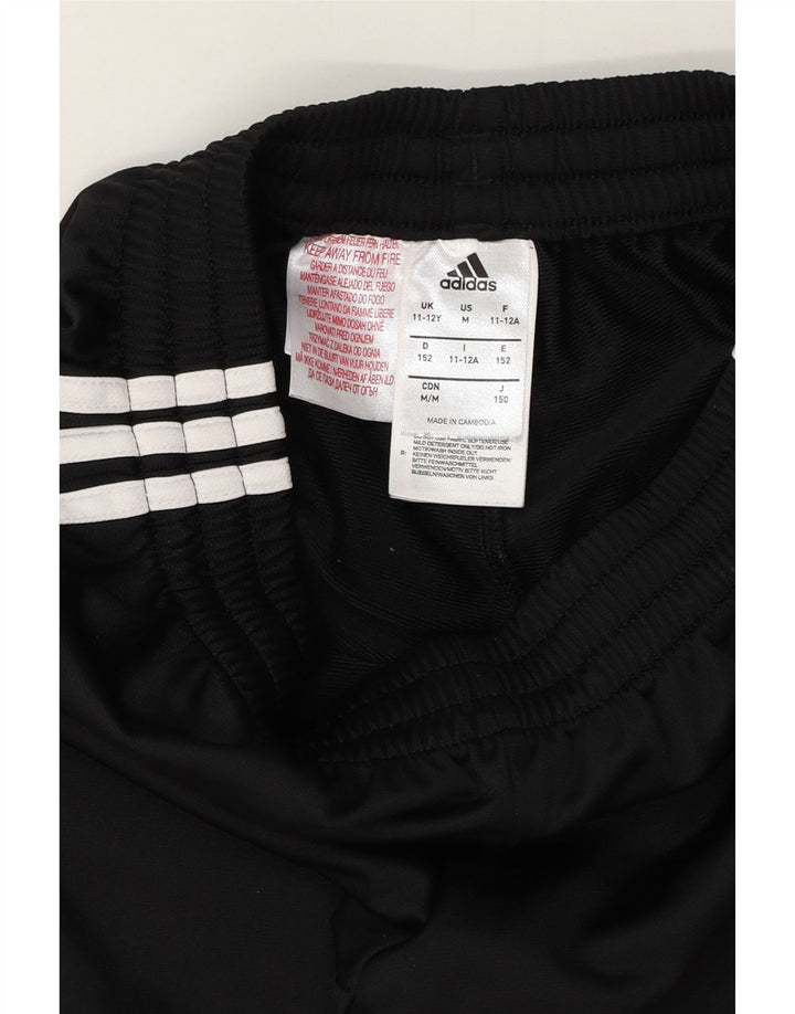 ADIDAS Boys Tracksuit Trousers Joggers 11-12 Years Black Polyester