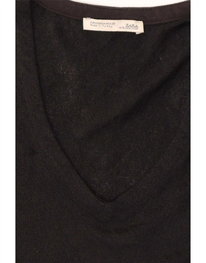 Zara Γυναικείο μπλουζάκι μακρυμάνικο UK 14 Medium Black