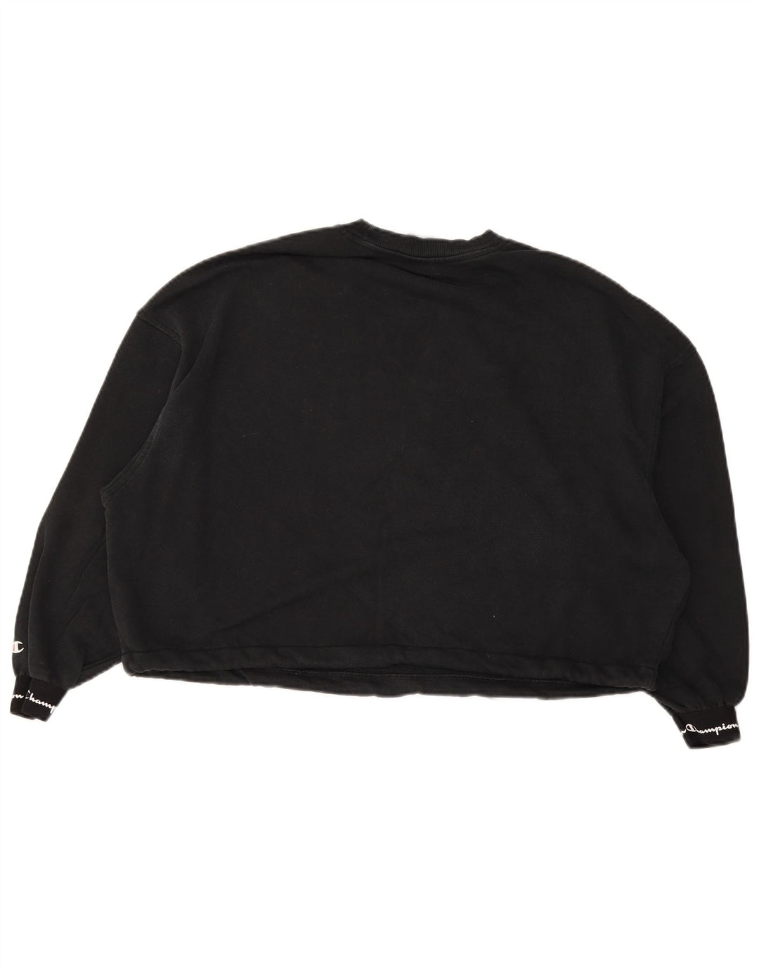 Champion Womens Graphic Oversized Φούτερ Jumper UK 10 Small Black