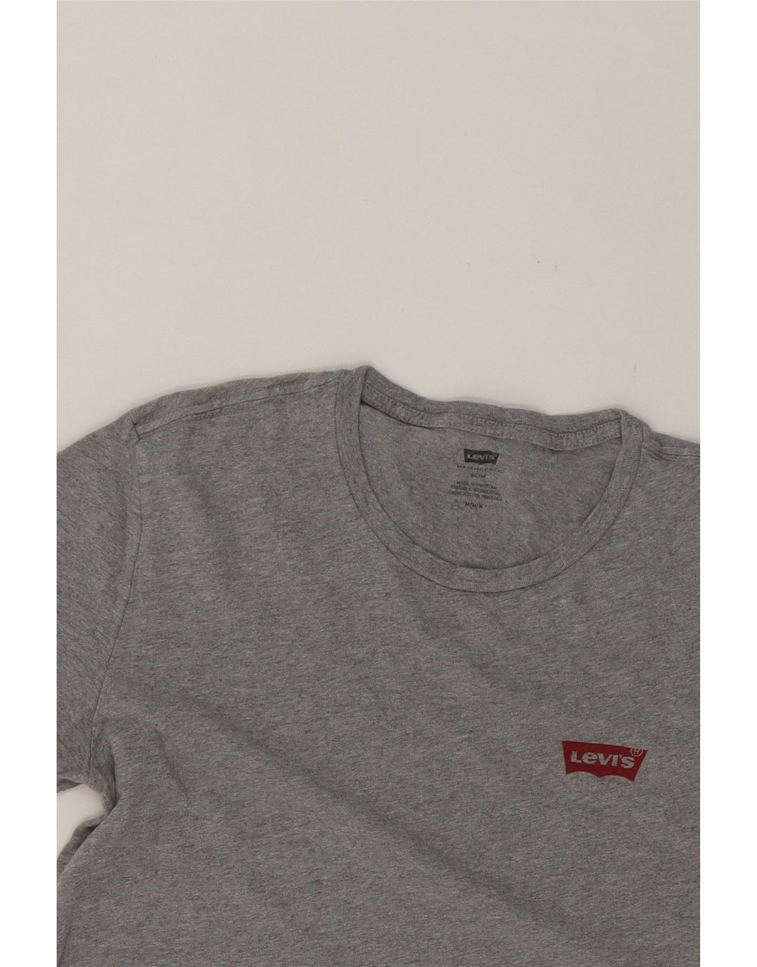 LEVI'S Mens Slim T-Shirt Top Medium Grey Cotton Vintage Levi's and Second-Hand Levi's from Messina Hembry 