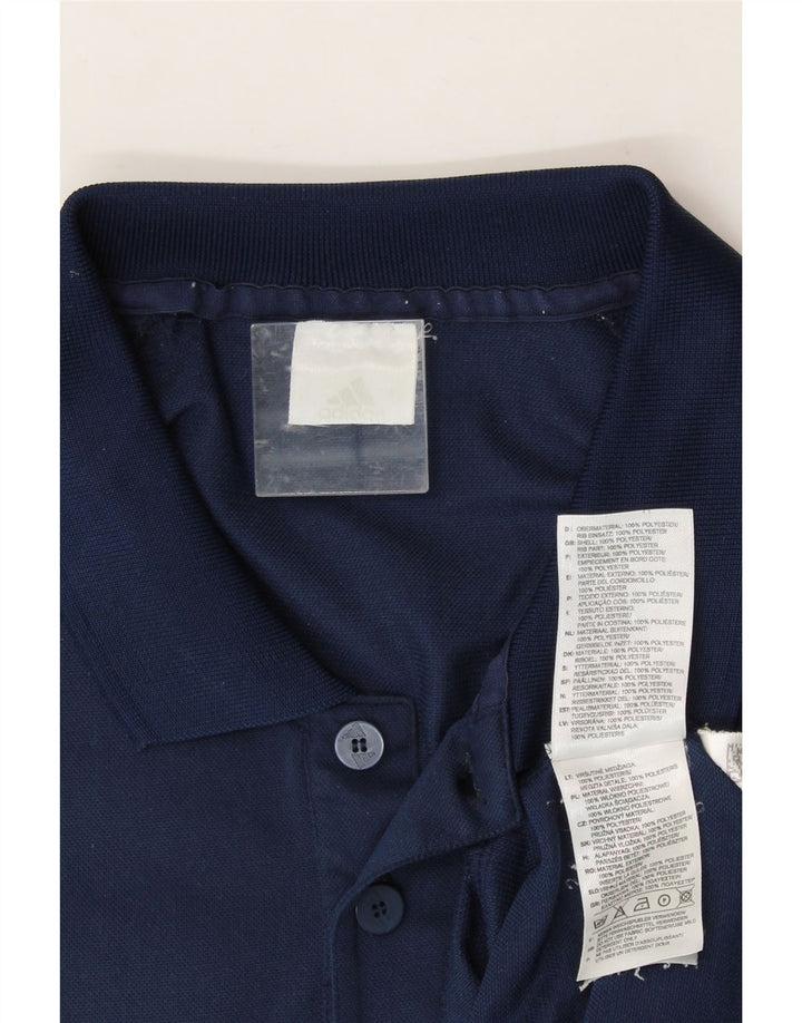 ADIDAS Mens Polo Shirt Medium Navy Blue Polyester Vintage Adidas and Second-Hand Adidas from Messina Hembry 