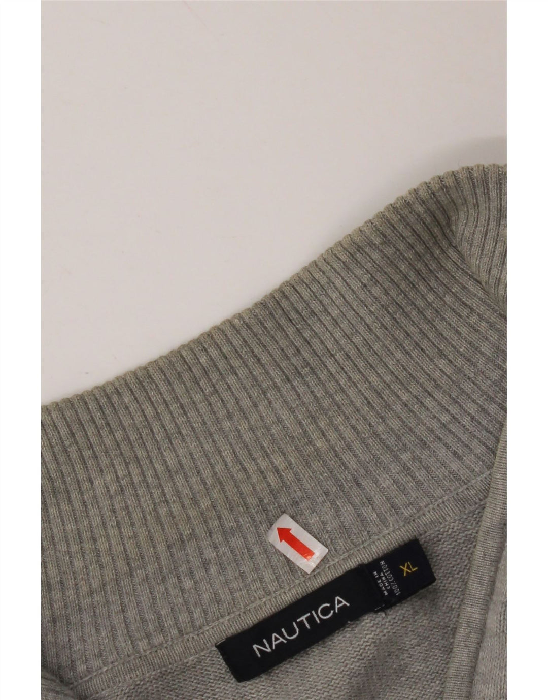 Ανδρικό πουλόβερ NAUTICA με φερμουάρ XL Γκρι Argyle/Βαμβακερό διαμάντι