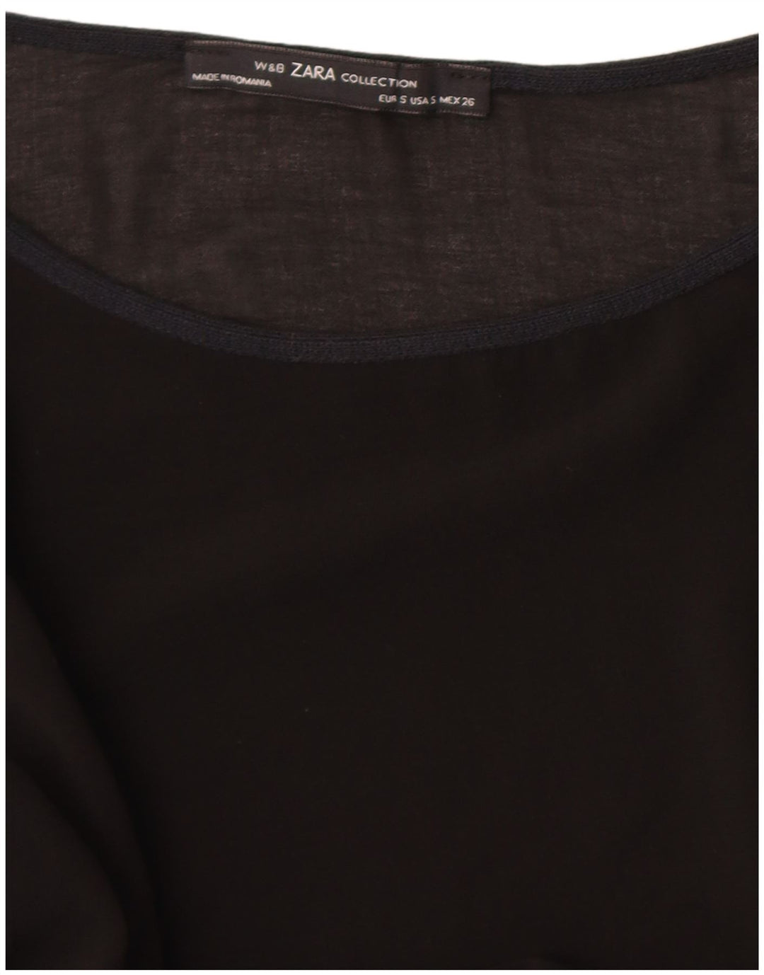 Zara Γυναικείο Μπλουζάκι 3/4 Μανίκι UK 10 Small Black