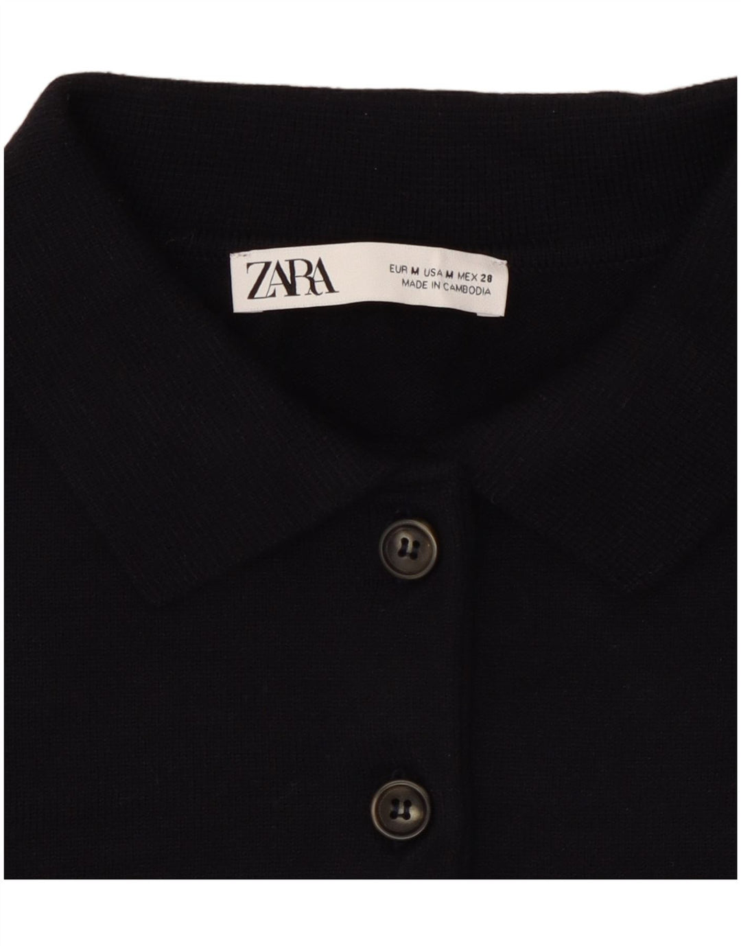 Zara Γυναικείο Πόλο πουλόβερ με λαιμόκοψη UK 14 Medium Navy Blue
