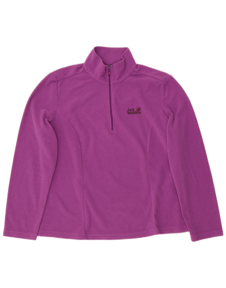 JACK WOLFSKIN Γυναικείο φερμουάρ Fleece Jumper UK 18/20 XL Purple Polyester